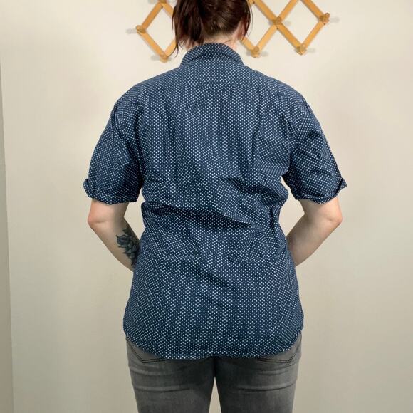 Lon NYC Star Pattern Short Sleeve Button Up Shirt Medium - Picture 2 of 11